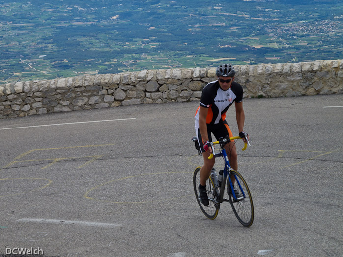 Rider climbing Mont Ventoux